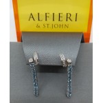 Alfieri St John - 18k  White Gold, Diamond, Blue Topaz   Earring